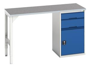 Verso 1500x600x930 Pedastal Bench Cabinet Lino Verso Pedastal Benches with Drawer / Cupboard Unit 13/16921912.11 Verso 1500x600x930 Ped Ben Cab Lino.jpg